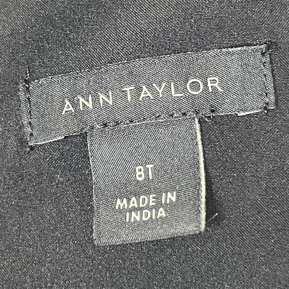 Ann Taylor Black White Sheath Dress Size 8 Tall Eyelit Floral Embroidered - Picture 5 of 8